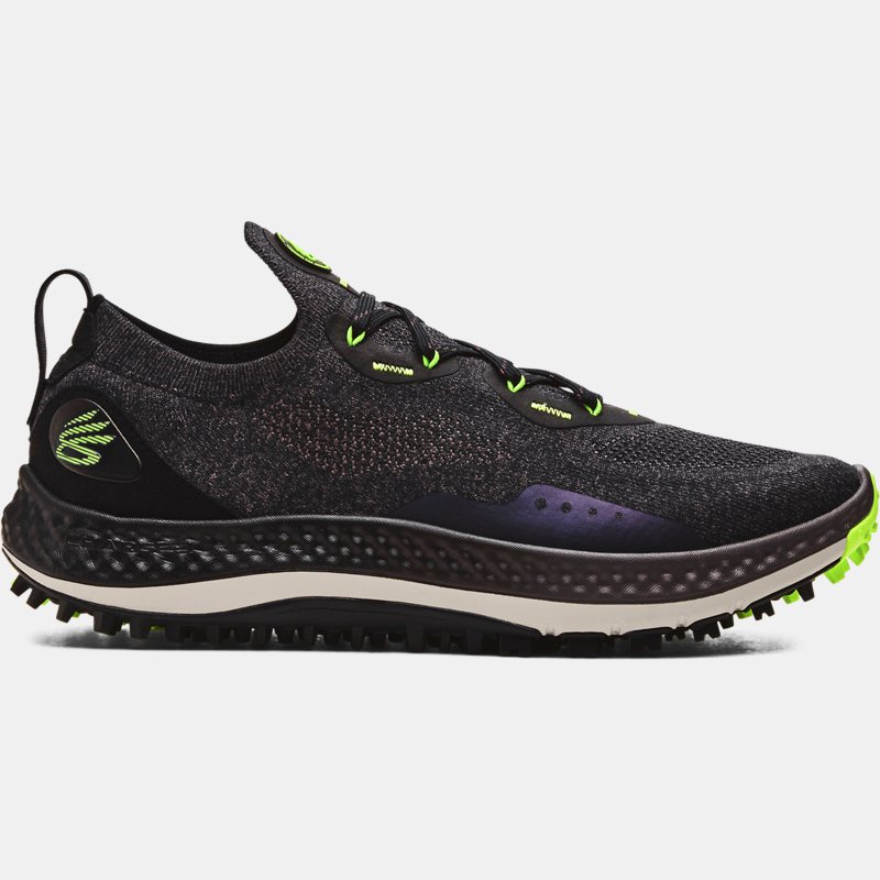 Zapatillas de golf Under Armour Charged Curry Spikeless para hombre Negro / Ash Taupe / Lime Surge 45